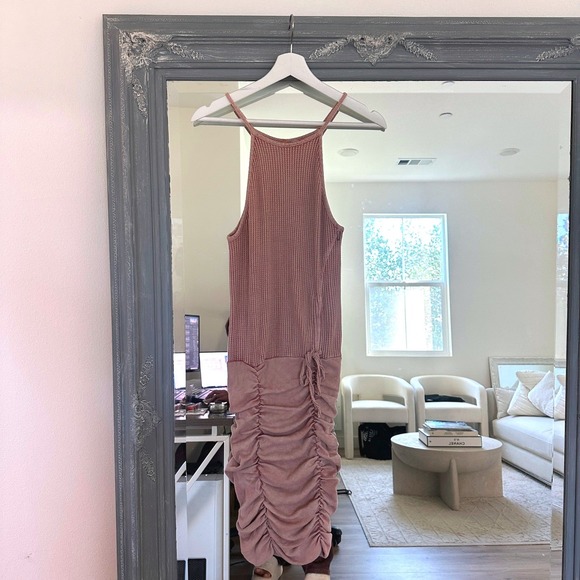 Free People FP One Katya Thermal Mini Bodycon Dress Sleeveless‎ Ribbed Ruched XS - Picture 5 of 11